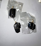 Raw Black Tourmaline Crystal Necklace